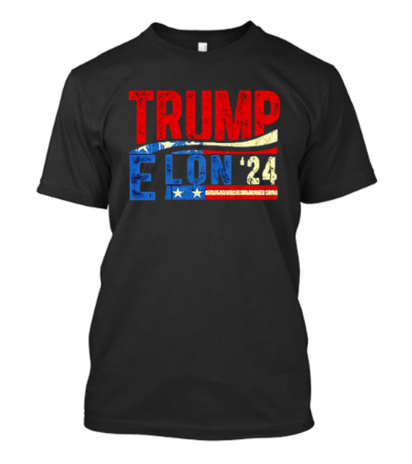 Trump Elon '24 American Flag T-Shirt