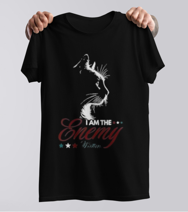 I Am The Enemy Within Cat Ladies Kamala 2024 Cat Silhouette Star T-Shirt