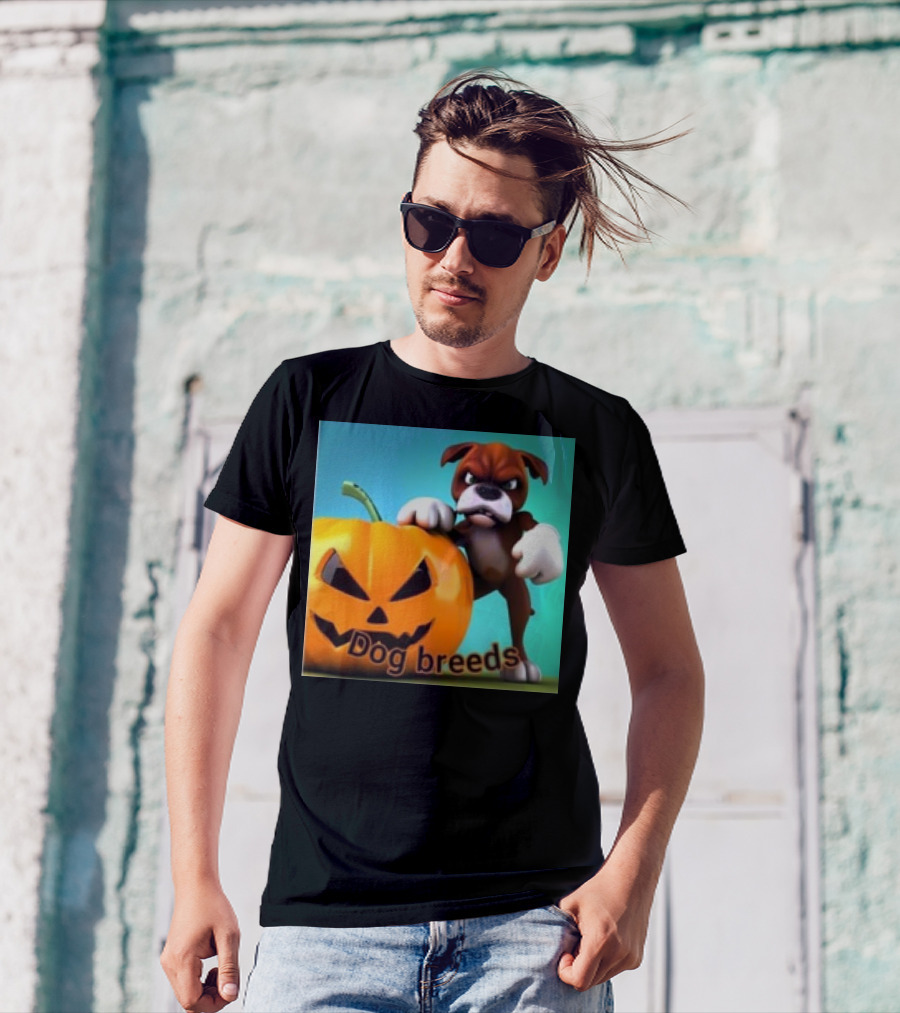 Dog Breeds Halloween Little Boxer Pumpkin T-Shirt