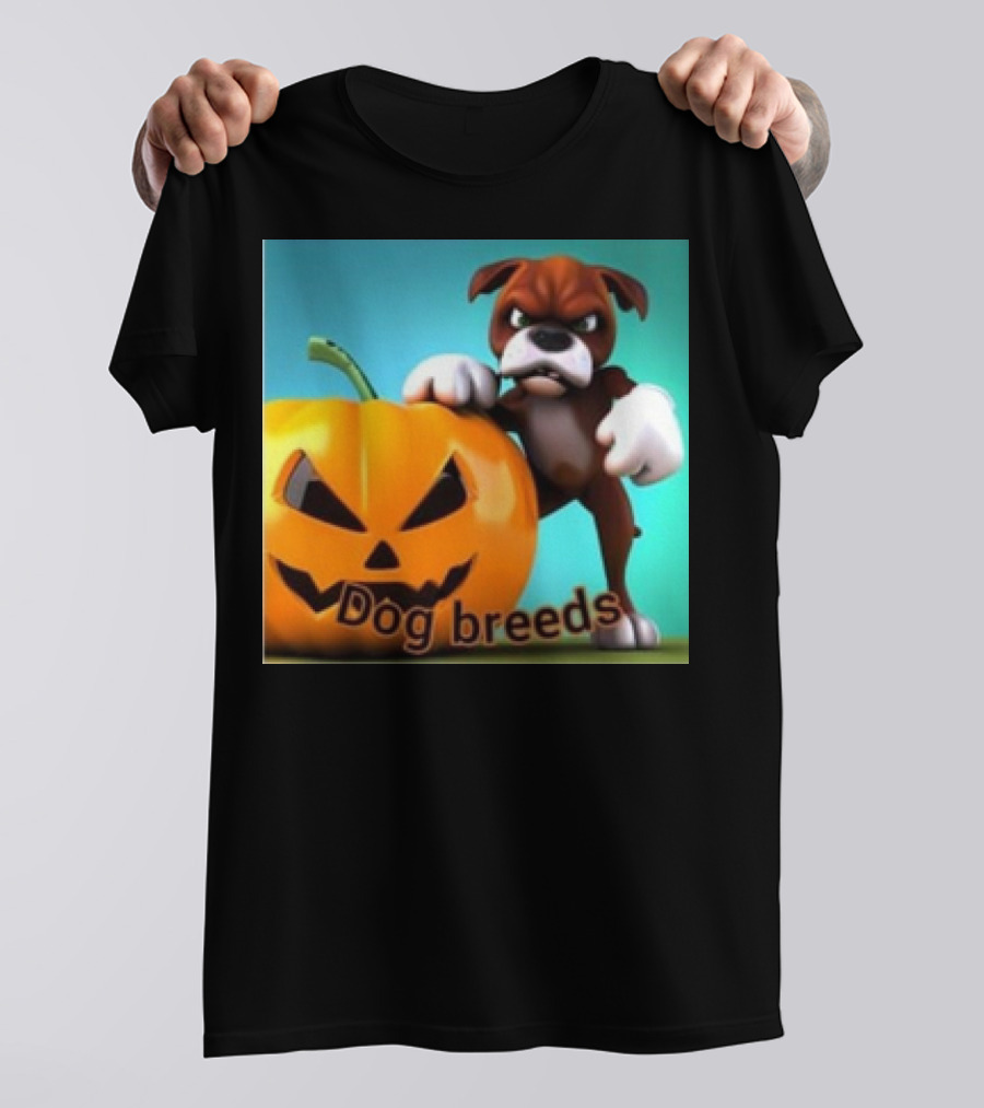 Dog Breeds Halloween Little Boxer Pumpkin T-Shirt