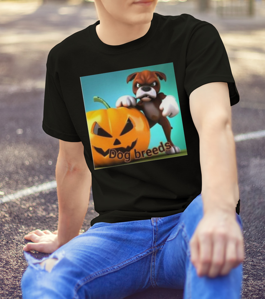 Dog Breeds Halloween Little Boxer Pumpkin T-Shirt