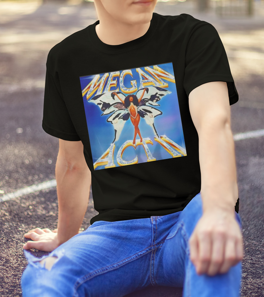 Megan Act II Butterfly Wings Blue Background T-Shirt