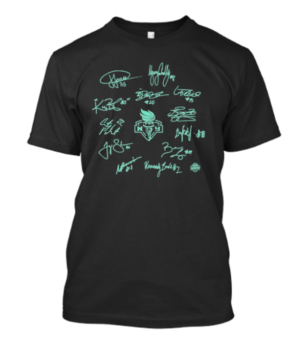 New York Liberty 2024 WNBA Finals Champions History Made Roster Signatures T-Shirt