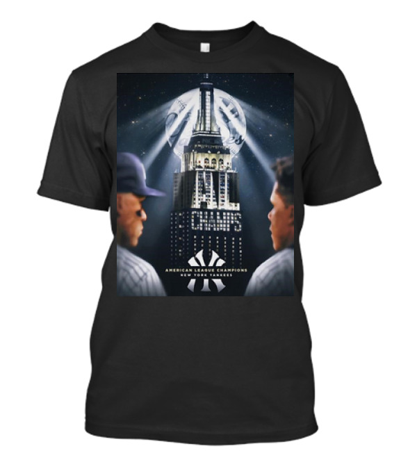 New York Yankees 2024 American League Champions Empire State Building Spotlight T-Shirt
