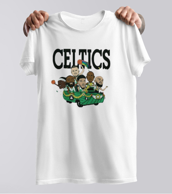 Celtics Six Pack Boston 2024 Basketball Team Caricature T-Shirt