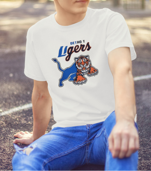 Detroit Ligers Detroit Tigers X Detroit Lions Crossover T-Shirt
