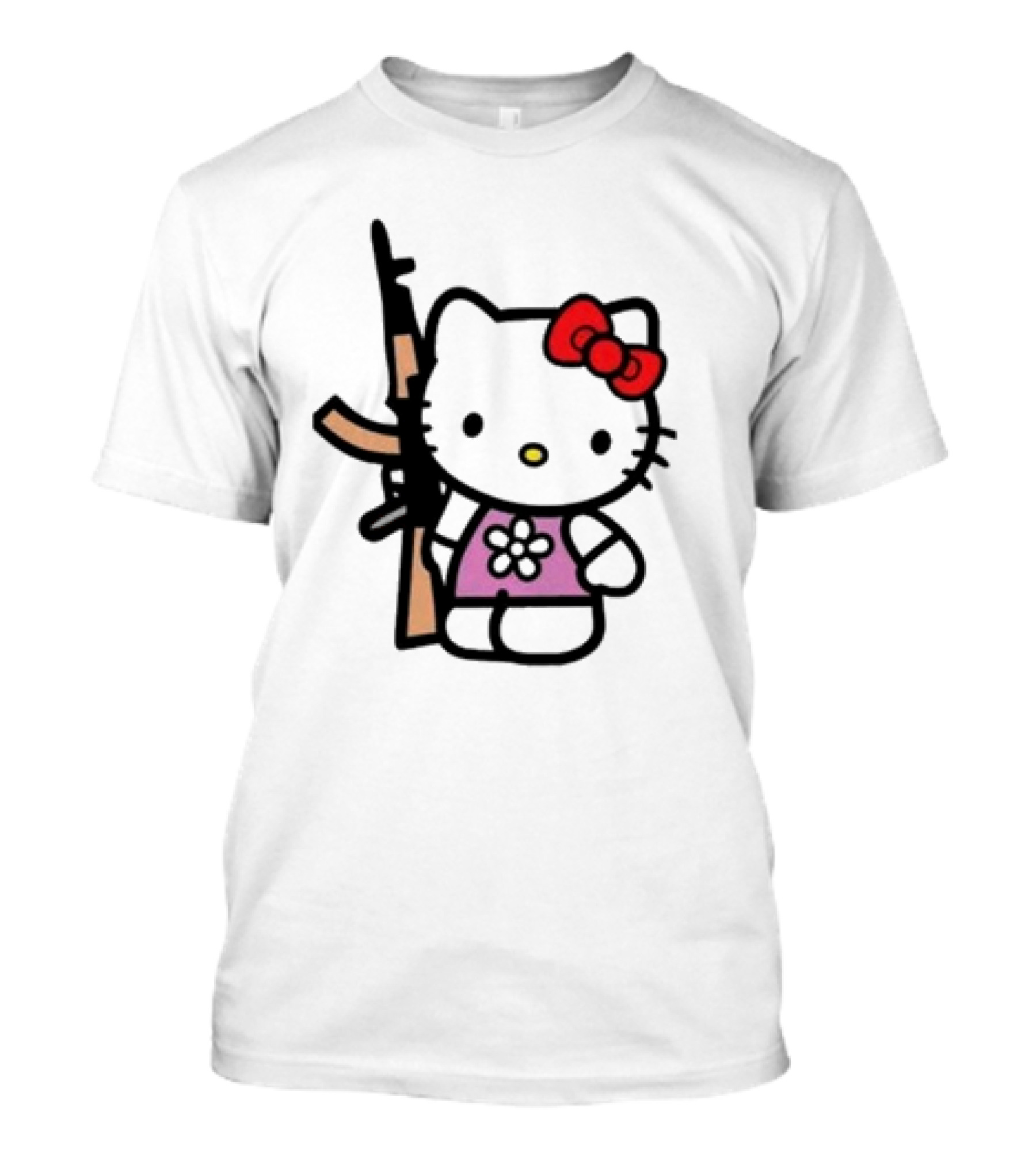 Hello Kitty With AK-47 Cute T-Shirt