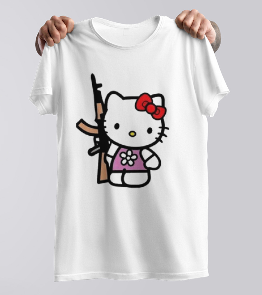 Hello Kitty With AK-47 Cute T-Shirt