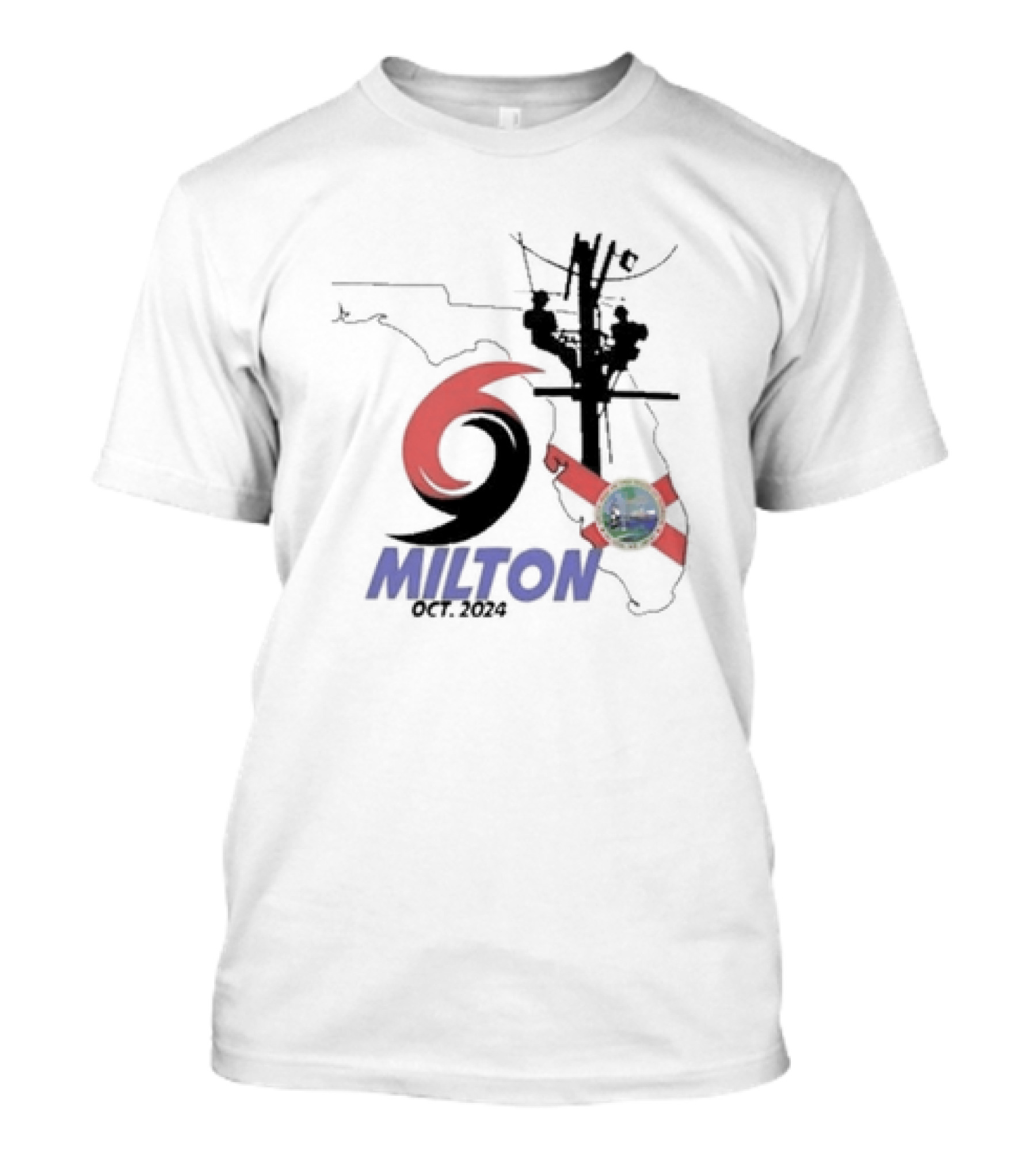 Survived Hurricane Milton October 2024 Florida Map And Power Lines T-Shirt