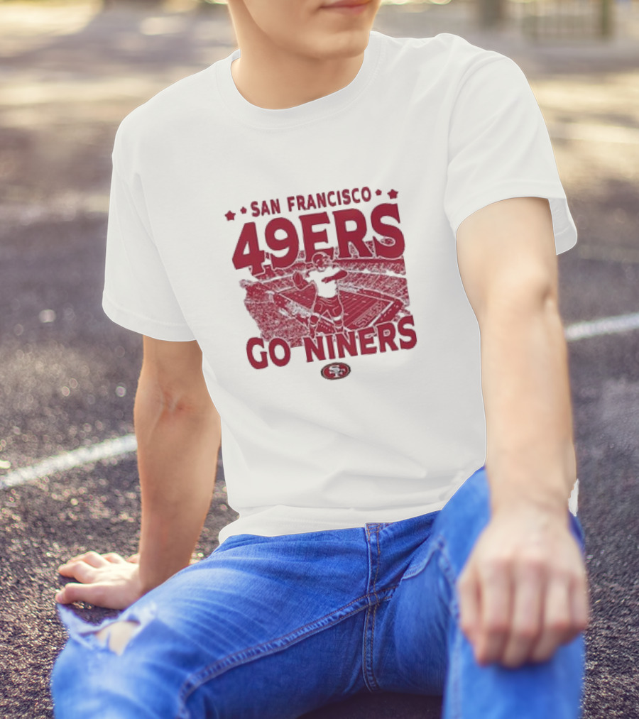 San Francisco 49ers Go Niners Vintage Stadium Football T-Shirt