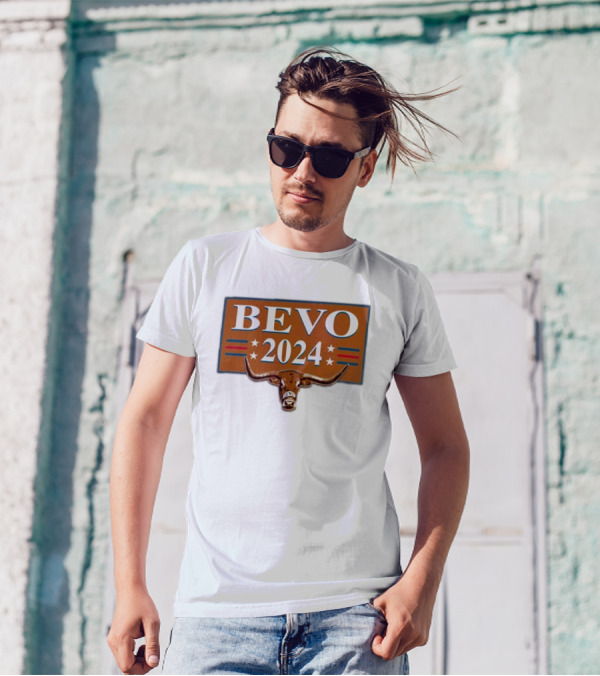 Bevo 2024 Texas Longhorns Election Campaign Stars Stripes T-Shirt
