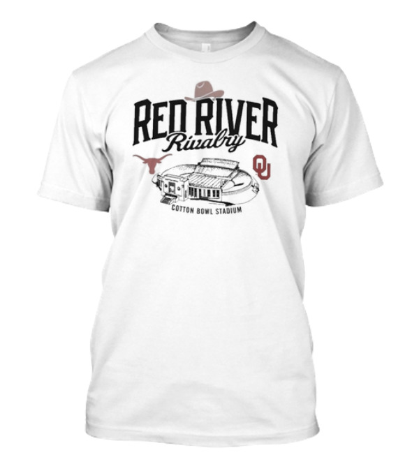 Red River Rivalry University Of Oklahoma Sooners Vs Texas Football Cotton Bowl Stadium T-Shirt