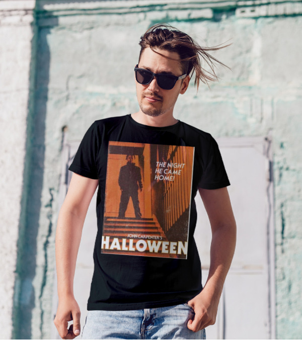 John Carpenter's Halloween The Night He Came Home Photo Retro T-Shirt