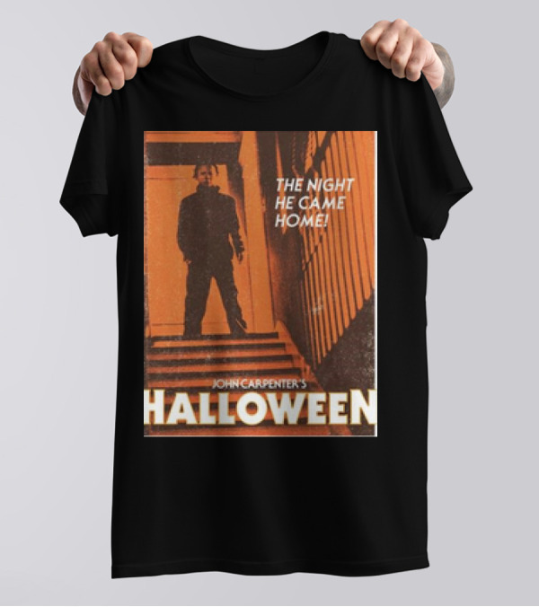 John Carpenter's Halloween The Night He Came Home Photo Retro T-Shirt