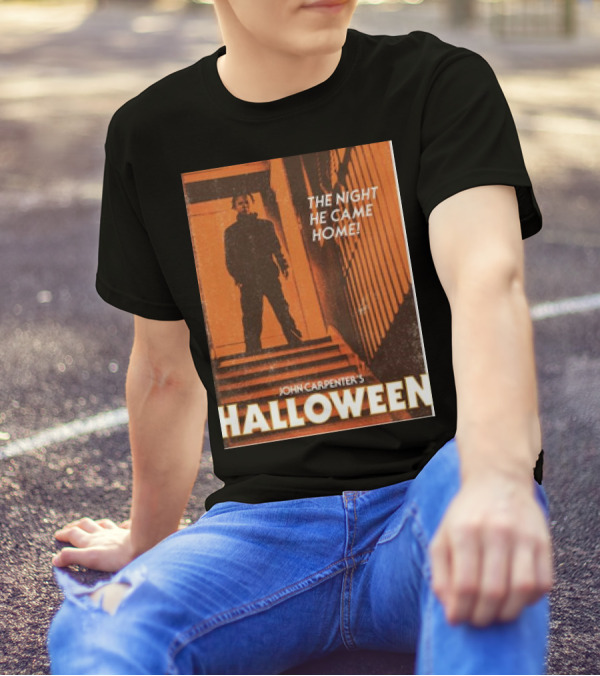 John Carpenter's Halloween The Night He Came Home Photo Retro T-Shirt