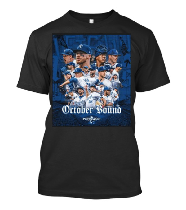 Kansas City Royals October Bound Postseason 2024 Fans Team Players Collage T-Shirt