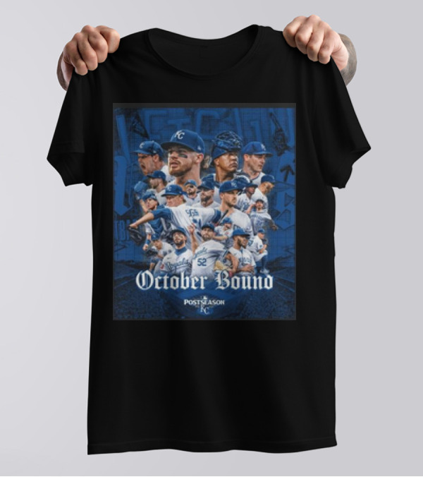 Kansas City Royals October Bound Postseason 2024 Fans Team Players Collage T-Shirt