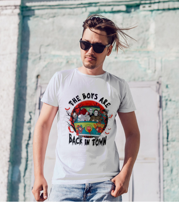 The Boys Are Back In Town Killers Friends Halloween Van T-Shirt