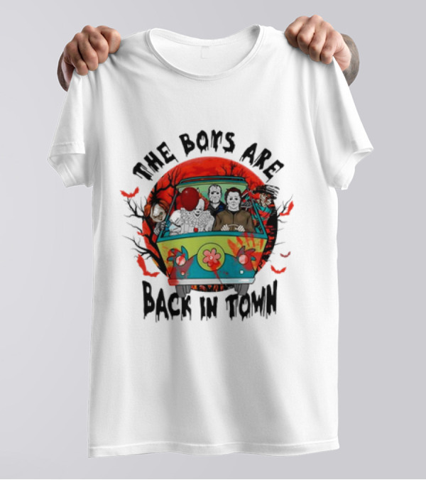 The Boys Are Back In Town Killers Friends Halloween Van T-Shirt