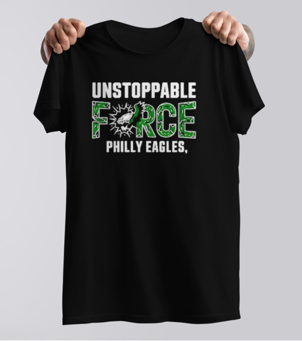 UNSTOPPABLE FORCE PHILLY EAGLES EAGLE HEAD LOGO EXPLOSION T-Shirt