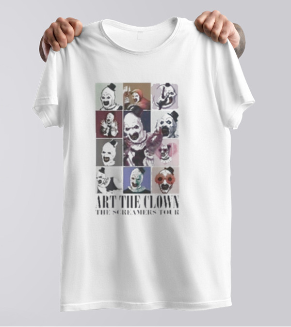 Art The Clown The Screamers Tour Horror Faces Collage T-Shirt