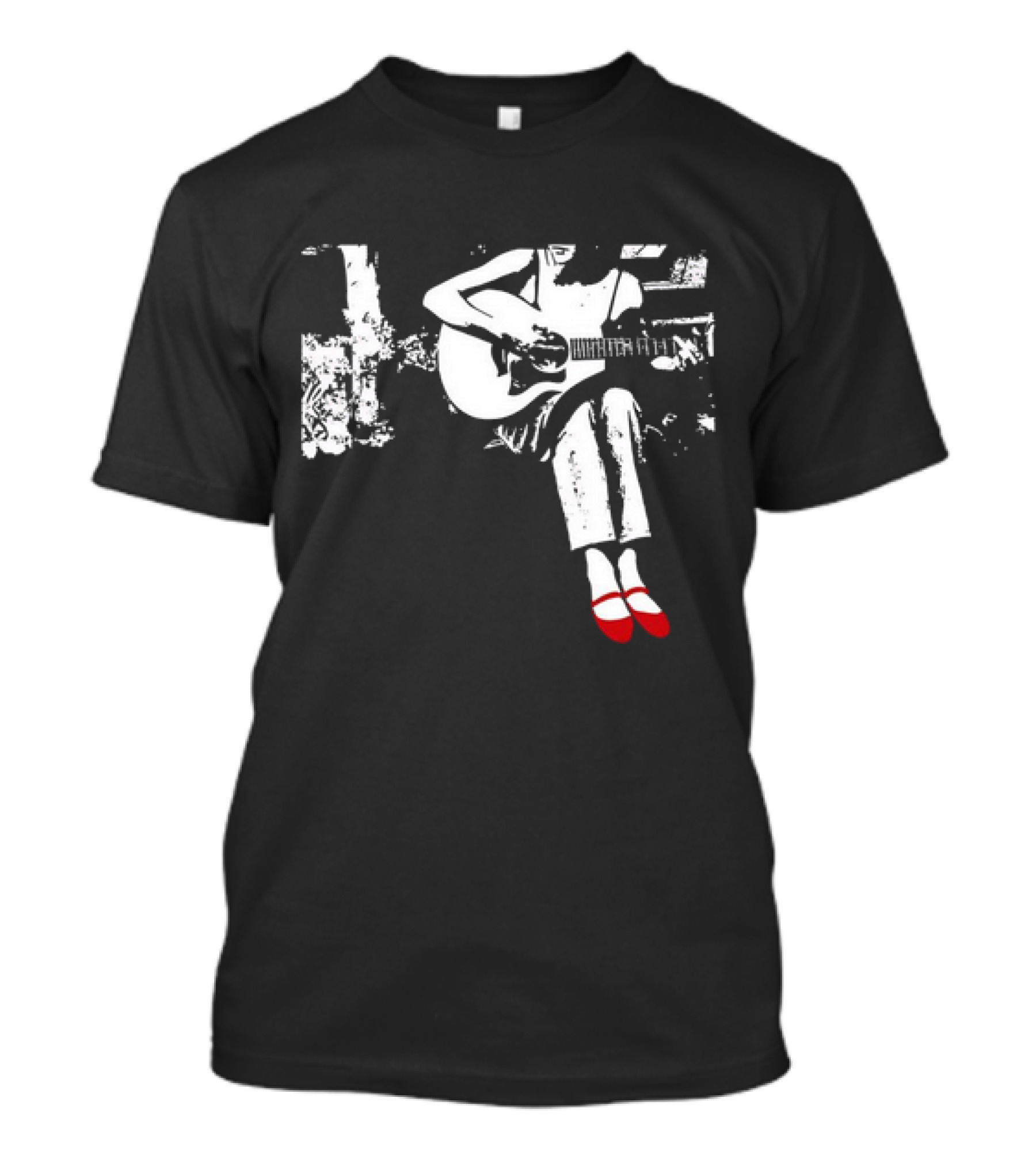 Devon Gabriella Acoustic Guitar With Red Shoes T-Shirt