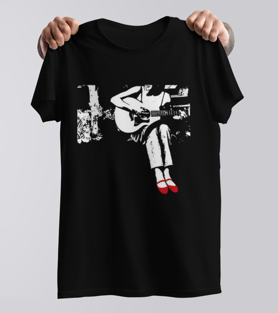 Devon Gabriella Acoustic Guitar With Red Shoes T-Shirt