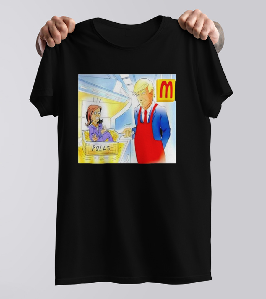 Trump Kamala Harris Polls Cartoon – MagaDonald’s T-Shirt