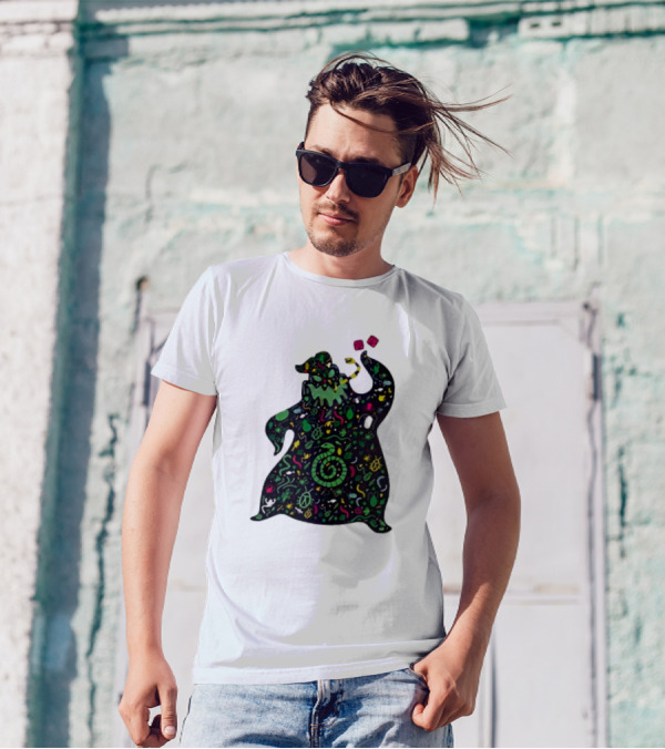 Bugs And Oogie Boogie Colorful Swirl And Leaf T-Shirt