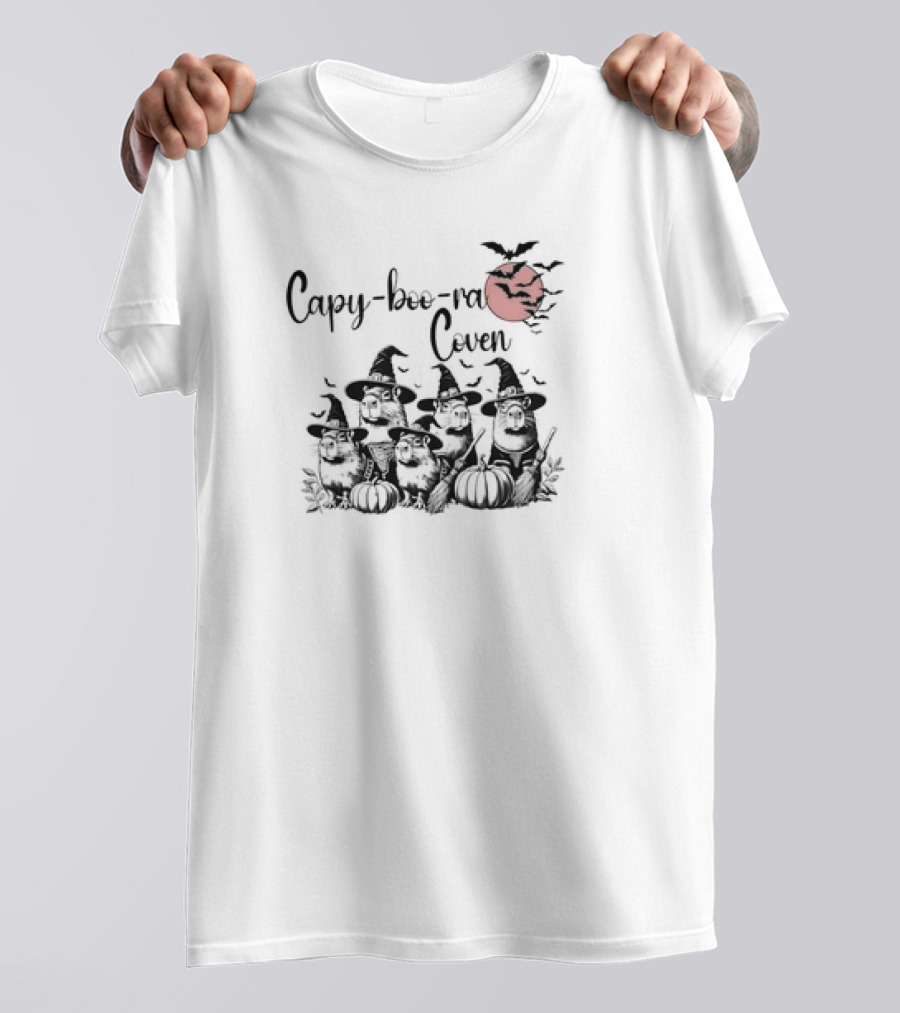 Capy-boo-ra Coven Funny Halloween Capybara Lover T-Shirt