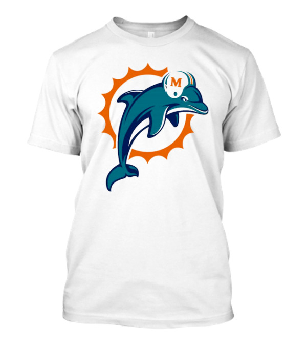 Go Fins Miami Dolphins Football Team Iconic M Helm T-Shirt