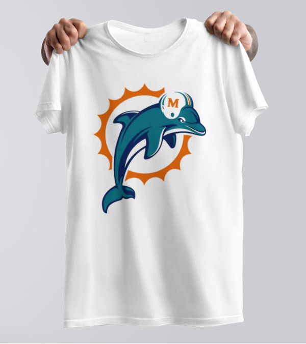 Go Fins Miami Dolphins Football Team Iconic M Helm T-Shirt