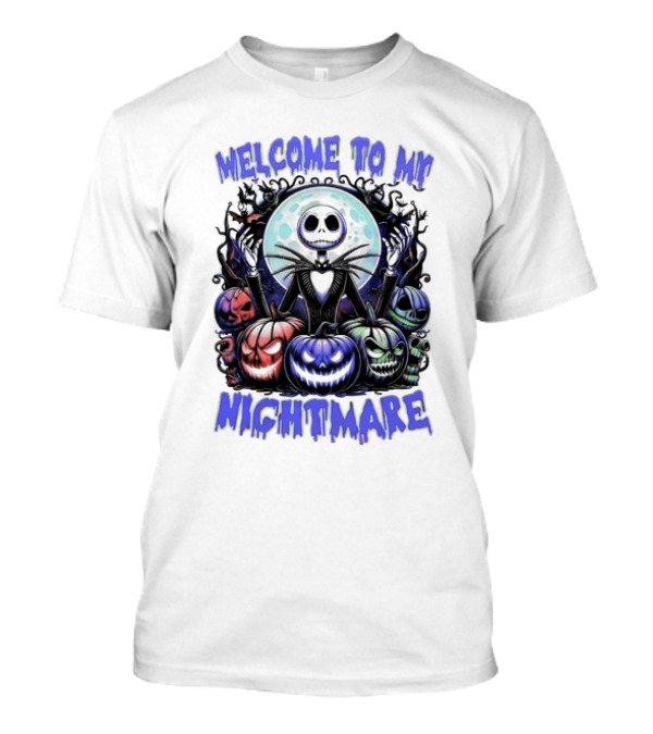 Jack Skellington Welcome To My Nightmare Halloween Pumpkin Moon Scene T-Shirt
