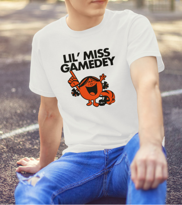Lil Miss Gamedey Cincinnati Bengals Football Fandom Icon With Cheerful Character And Helmet T-Shirt