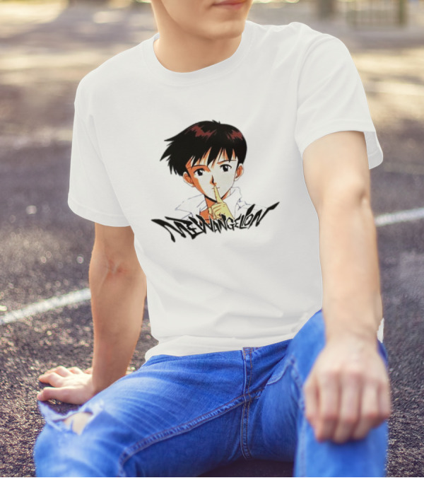 Mewangelion Ikari Shinji Anime Cartoon Evangelion Crossover T-Shirt