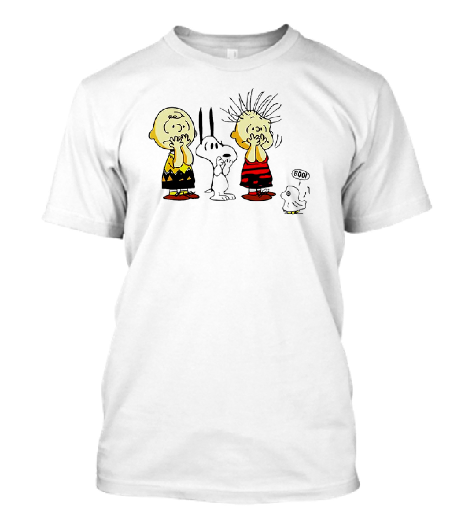 Peanuts Halloween Charlie Brown Snoopy Boo Ghost Scene T-Shirt