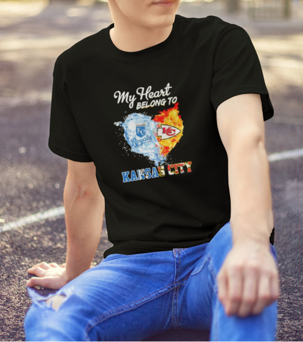 My Heart Belong To Kansas City Royals KC Chiefs Kansas City T-Shirt