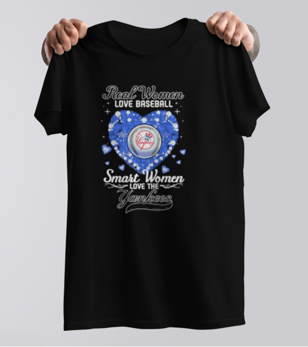 Real Women Love Baseball Smart Women Love The New York Yankees Vintage Diamonds T-Shirt