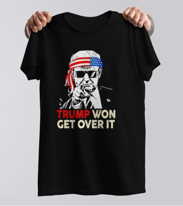 TRUMP WON GET OVER IT Patriotic Bandana America T-Shirt