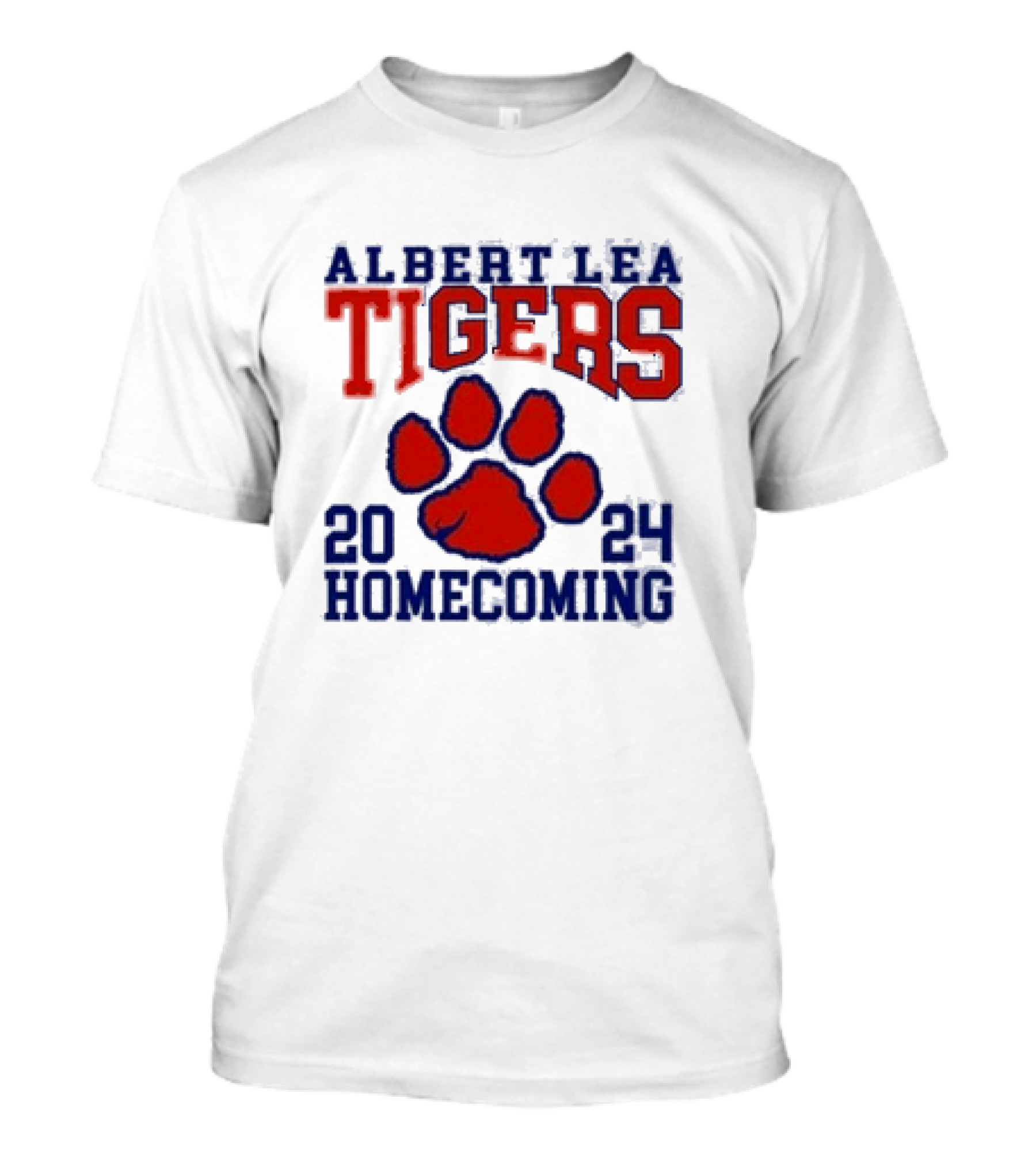 Albert Lea Tigers 2024 Homecoming Red Paw Prints T-Shirt