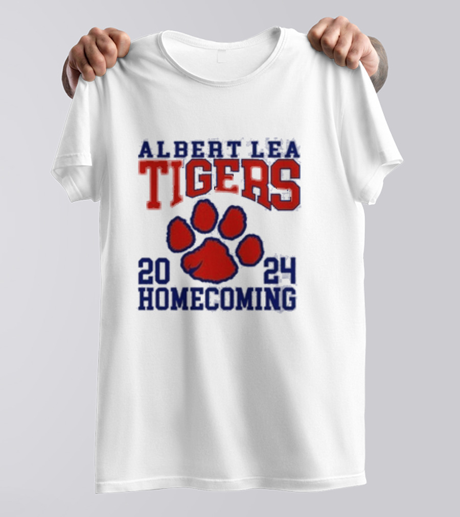 Albert Lea Tigers 2024 Homecoming Red Paw Prints T-Shirt