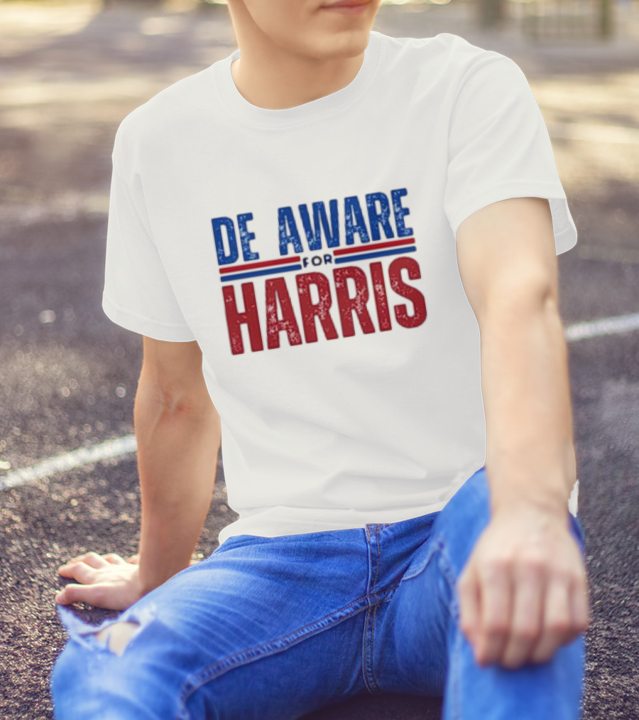Delaware Aware For Harris Walz 2024 Against Anti Trump T-Shirt