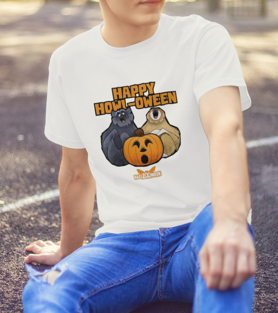 Happy Howl-oween Gibbons HallZOoween Pumpkin T-Shirt