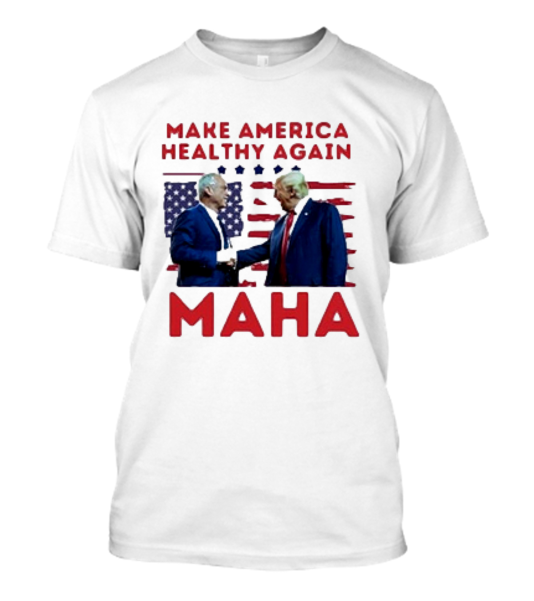 Make America Healthy Again MAHA Trump Kennedy 2024 American Flag Stars T-Shirt