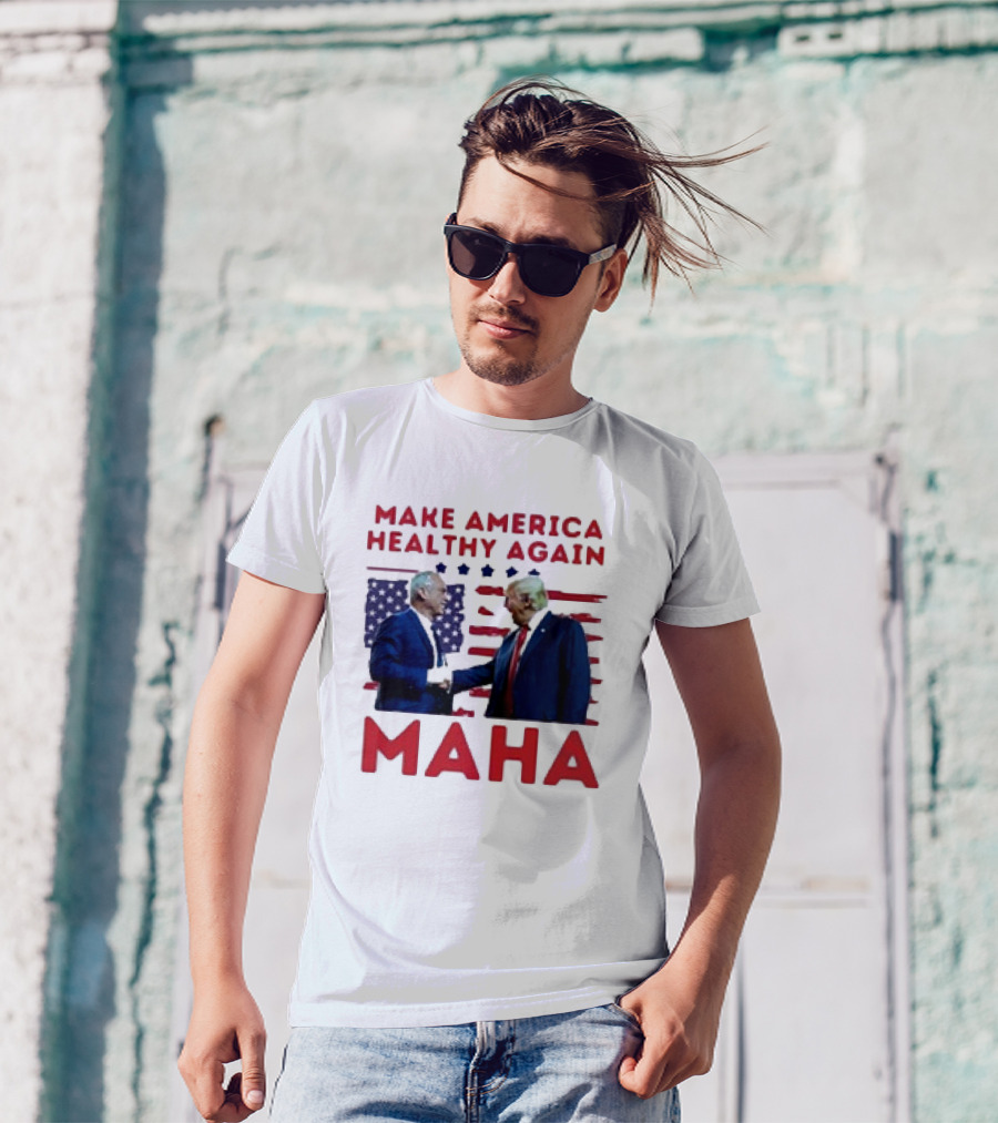 Make America Healthy Again MAHA Trump Kennedy 2024 American Flag Stars T-Shirt