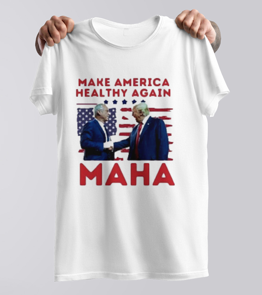 Make America Healthy Again MAHA Trump Kennedy 2024 American Flag Stars T-Shirt