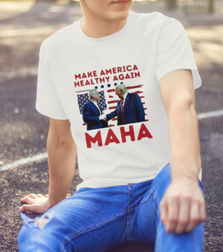 Make America Healthy Again MAHA Trump Kennedy 2024 American Flag Stars T-Shirt