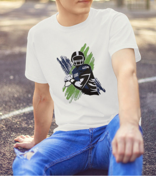 Seattle Seahawks Starter Player X Blue Green Football T-Shirt