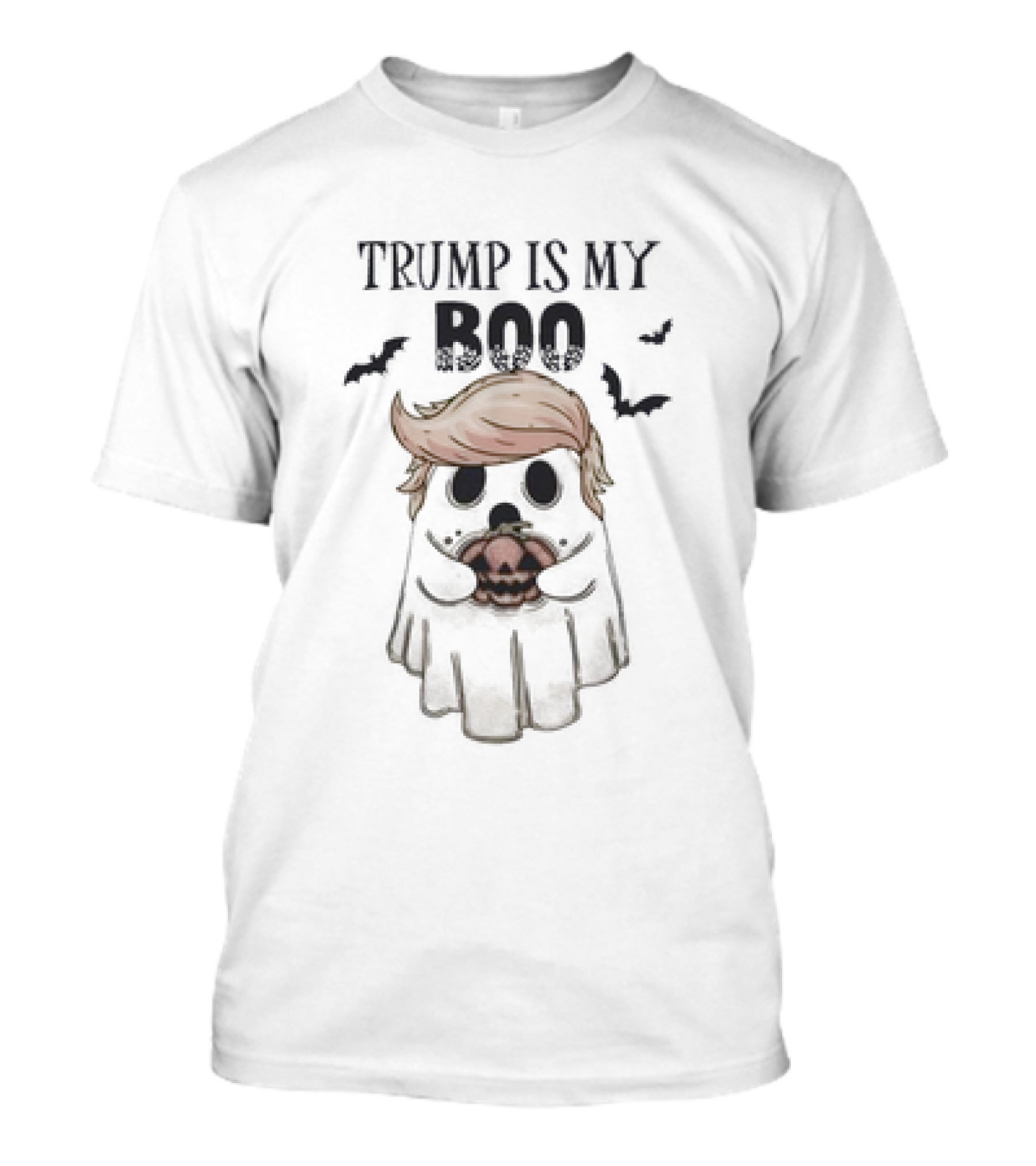 Trump Is My Boo Halloween 2024 Ghost With Pumpkin And Bats T-Shirt