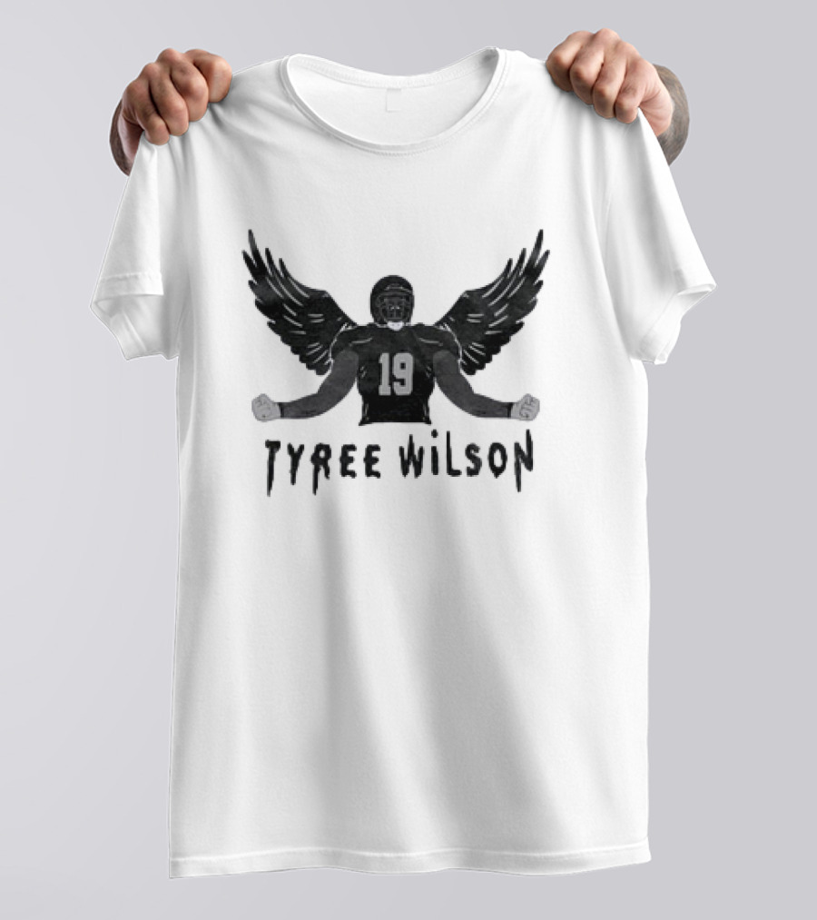 Tyree Wilson 19 Las Vegas Raiders Winged Football Player T-Shirt
